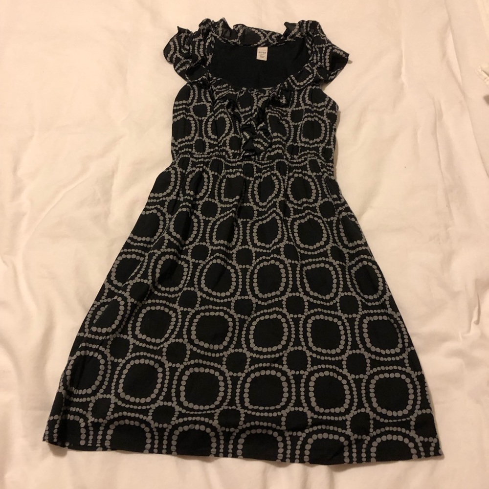 Old Navy Black/Gray Print Cotton Blend Short Pullover Dress Size XSmall